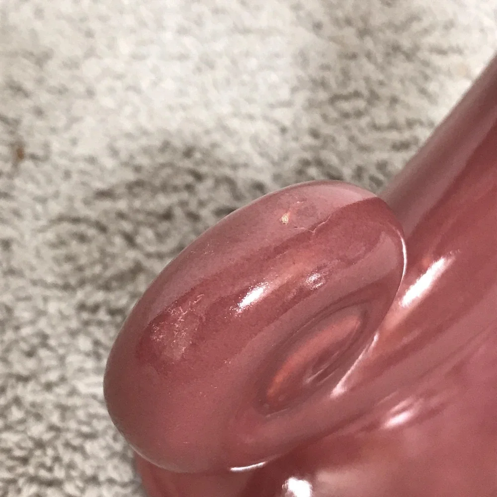 Cornucopia Ceramic Pottery Vase Pink Mauve 8